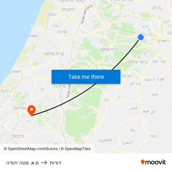 מ.א. מטה יהודה to דורות map