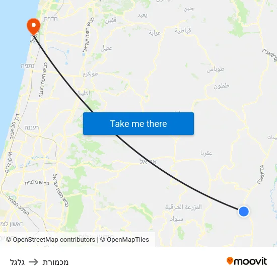 גלגל to מכמורת map