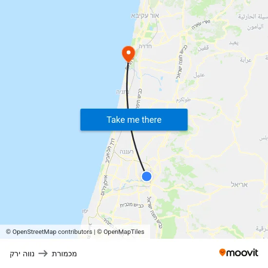 נווה ירק to מכמורת map