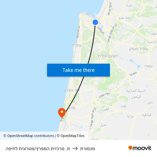 ת. מרכזית המפרץ/מטרונית לחיפה to מכמורת map