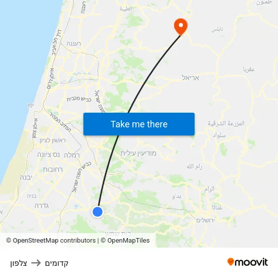 צלפון to קדומים map