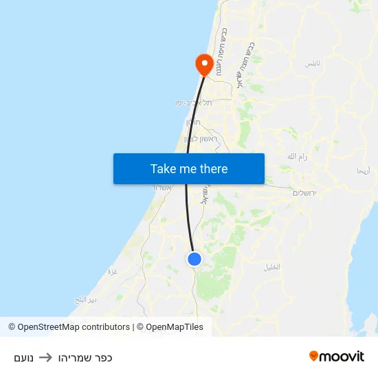 נועם to כפר שמריהו map