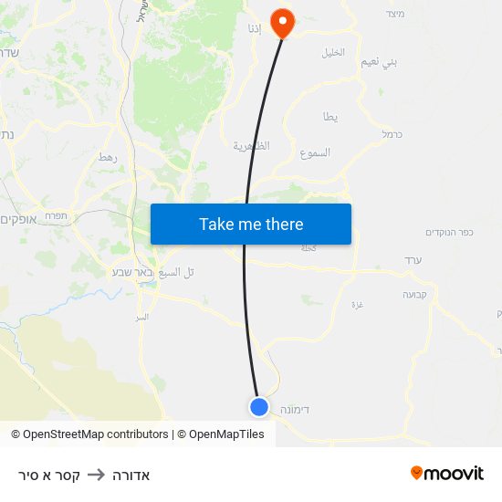 קסר א סיר to אדורה map