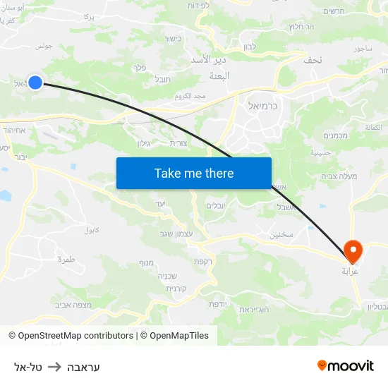 טל-אל to עראבה map