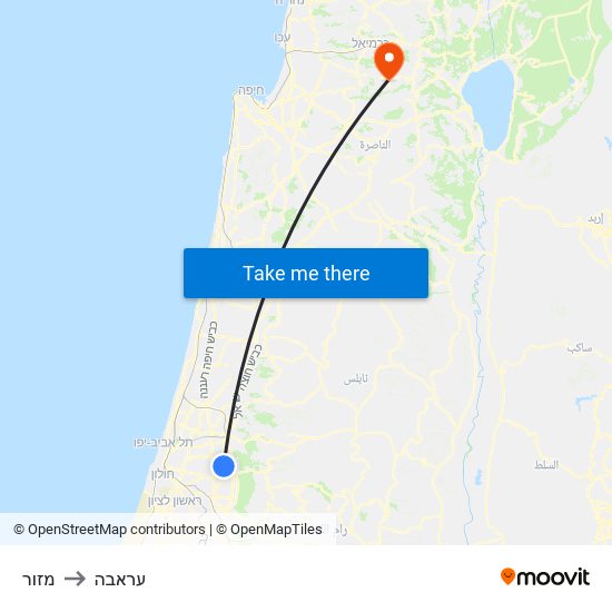 מזור to עראבה map