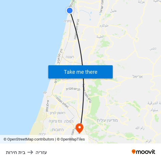 בית חירות to עזריה map