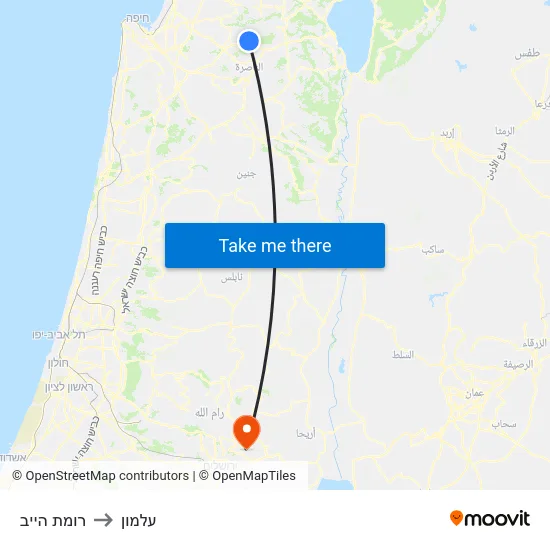 רומת הייב to עלמון map