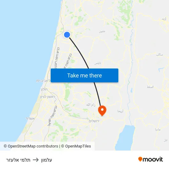 תלמי אלעזר to עלמון map