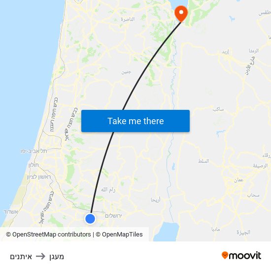 איתנים to מעגן map