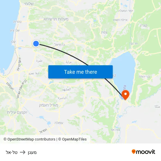 טל-אל to מעגן map