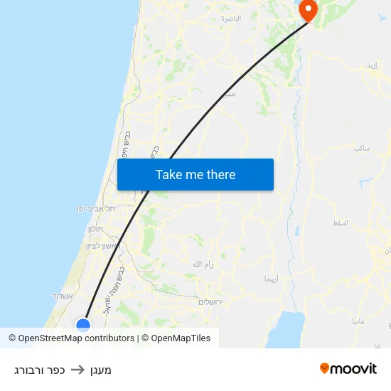 כפר ורבורג to מעגן map
