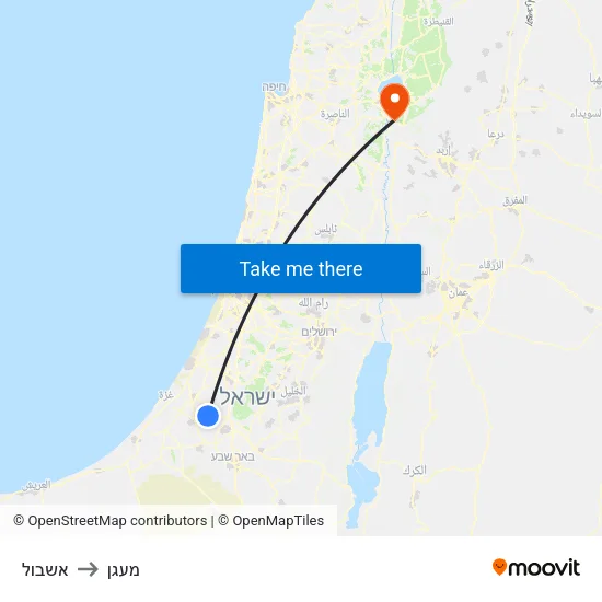 אשבול to מעגן map