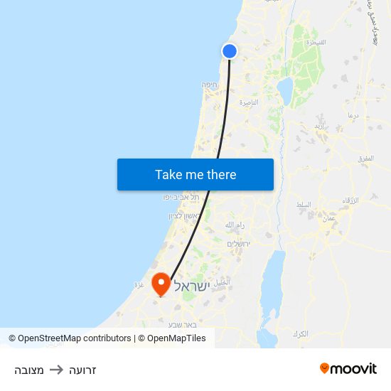 מצובה to זרועה map