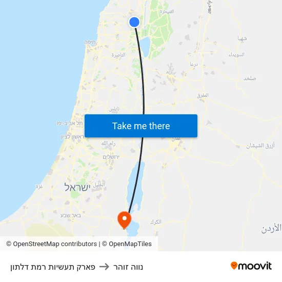 פארק תעשיות רמת דלתון to נווה זוהר map