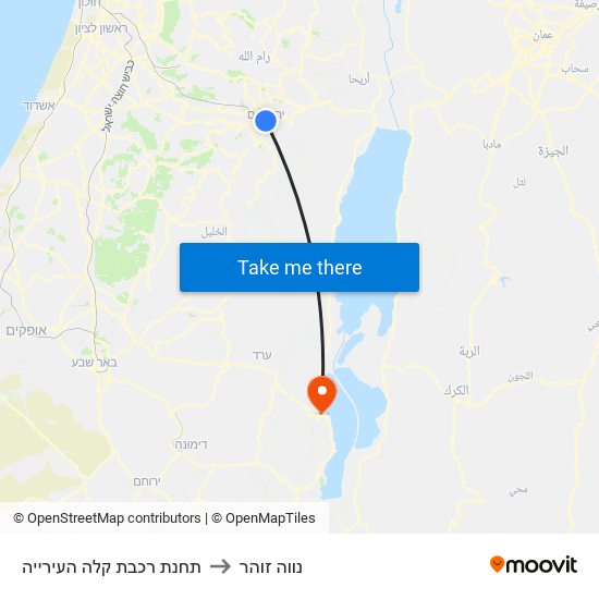 תחנת רכבת קלה העירייה to נווה זוהר map