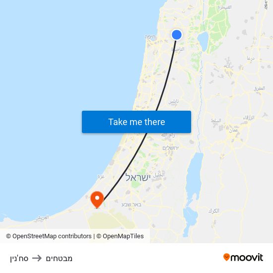 סח'נין to מבטחים map