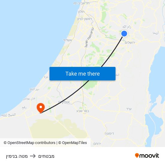 מטה בנימין to מבטחים map