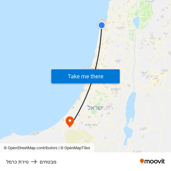 טירת כרמל to מבטחים map