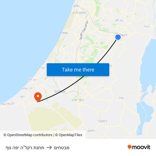 תחנת רקל''ה יפה נוף to מבטחים map