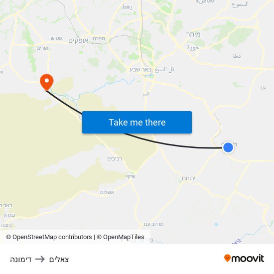 דימונה to צאלים map