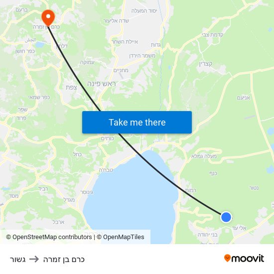 גשור to כרם בן זמרה map