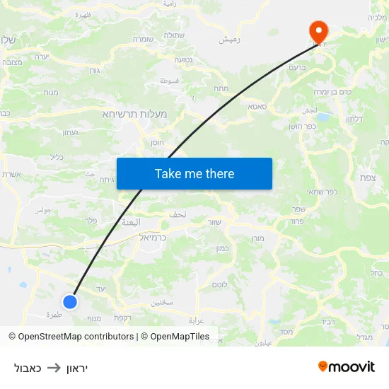 כאבול to יראון map