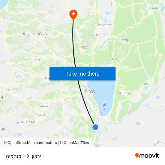 מנחמיה to יראון map