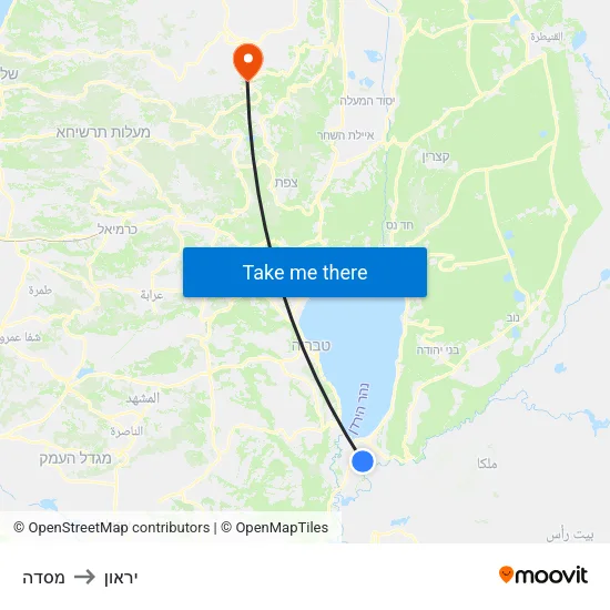 מסדה to יראון map