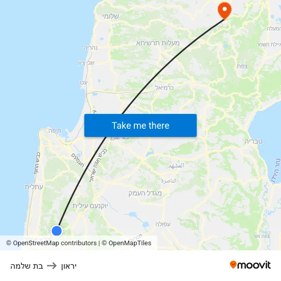 בת שלמה to יראון map
