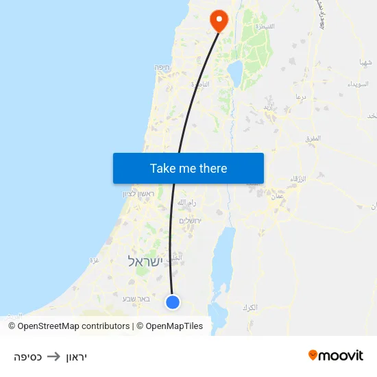 כסיפה to יראון map