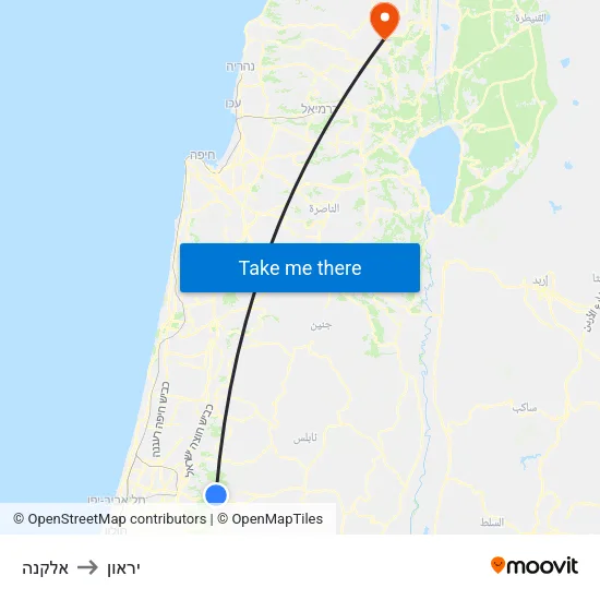 אלקנה to יראון map