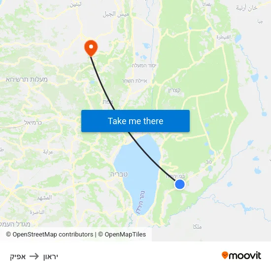 אפיק to יראון map
