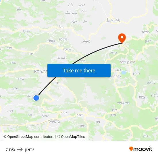 גיתה to יראון map
