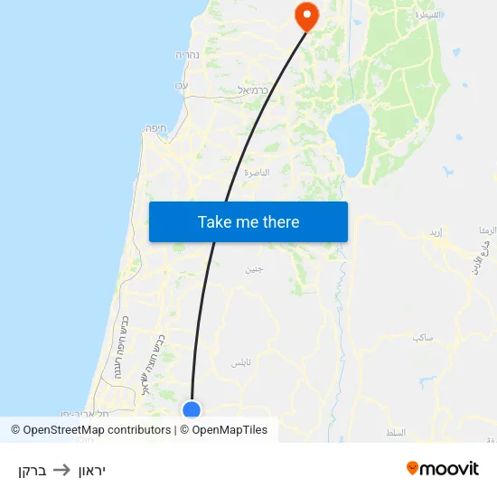 ברקן to יראון map