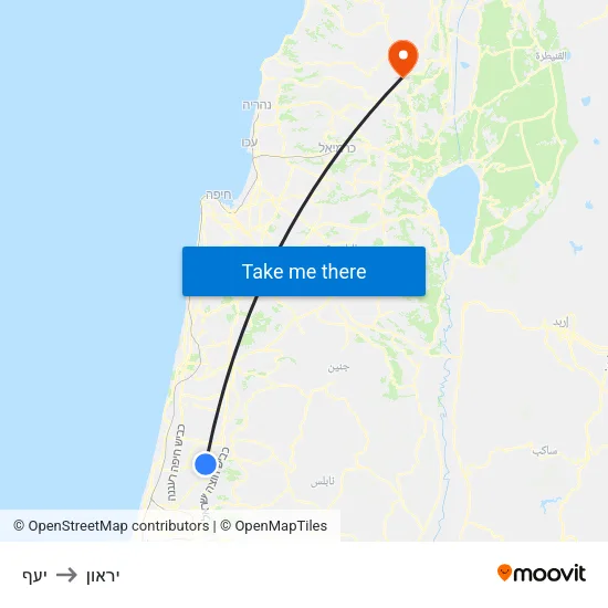 יעף to יראון map