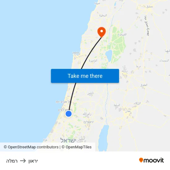 רמלה to יראון map