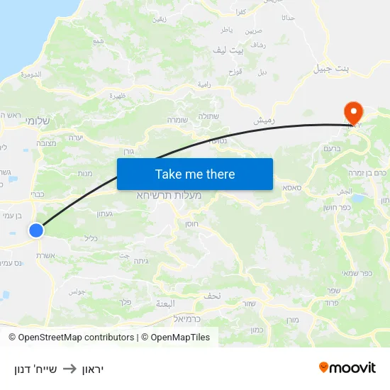 שייח' דנון to יראון map