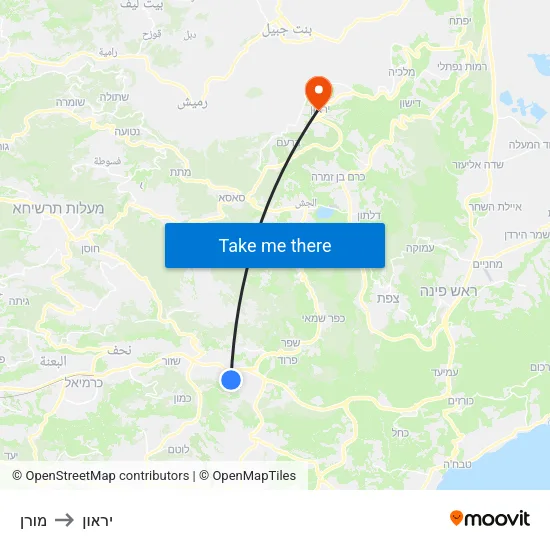 מורן to יראון map
