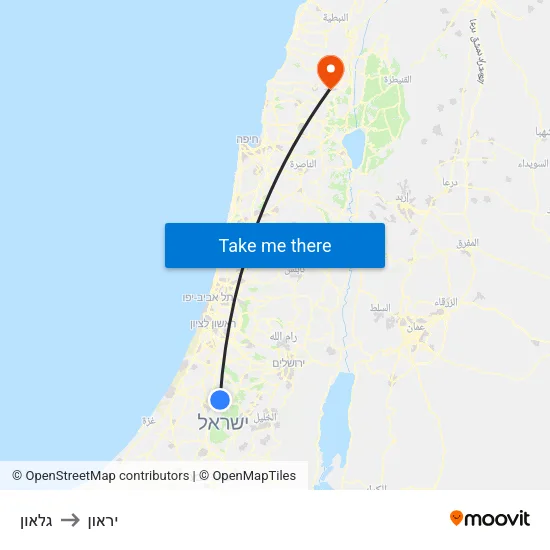 גלאון to יראון map