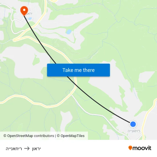 ריחאנייה to יראון map