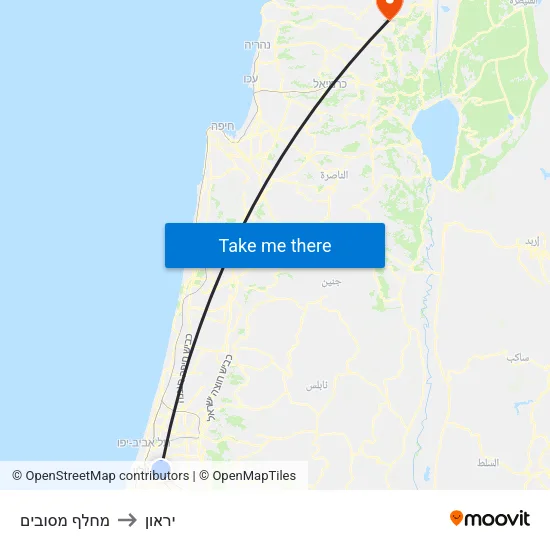 מחלף מסובים to יראון map