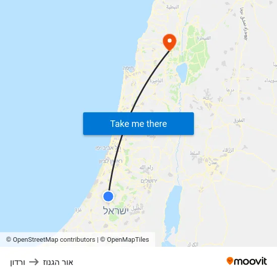 ורדון to אור הגנוז map