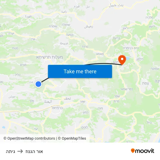 גיתה to אור הגנוז map