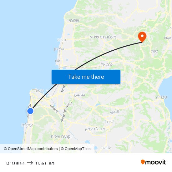 החותרים to אור הגנוז map