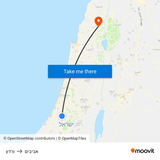 ורדון to אביבים map