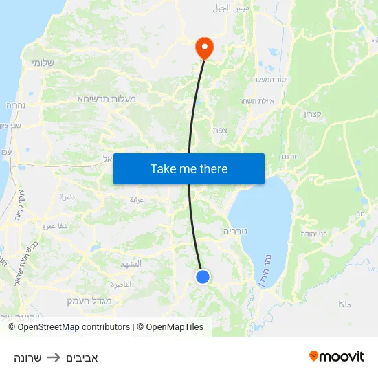 שרונה to אביבים map