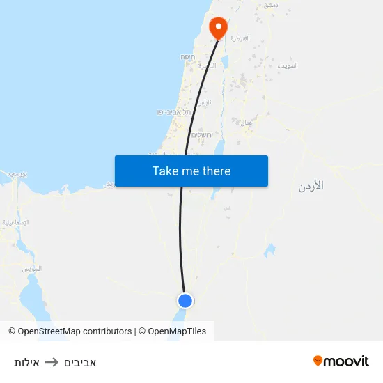 אילות to אביבים map