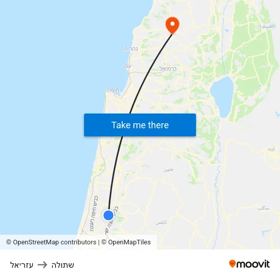 עזריאל to שתולה map