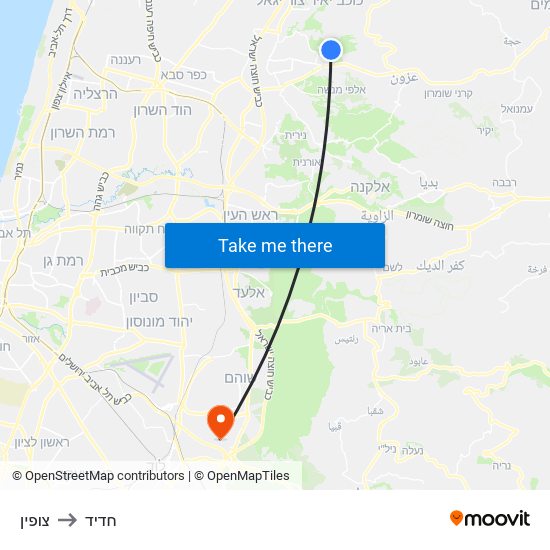 צופין to חדיד map