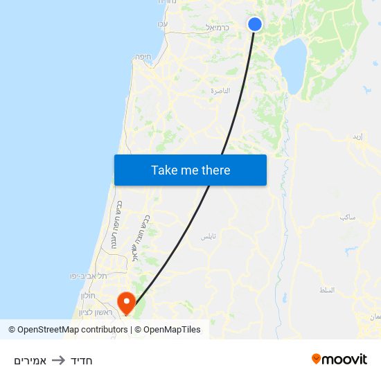 אמירים to חדיד map